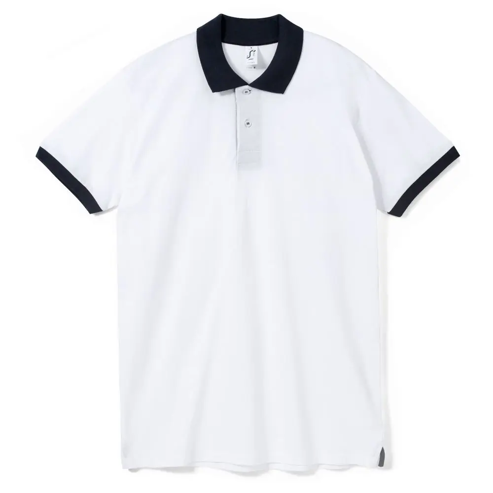 Рубашка поло Prince 190 белая с темно-синим , размер M