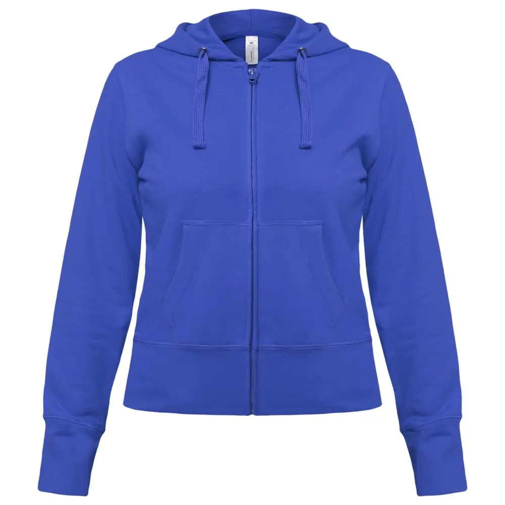 Толстовка женская Hooded Full Zip ярко-синяя, размер S