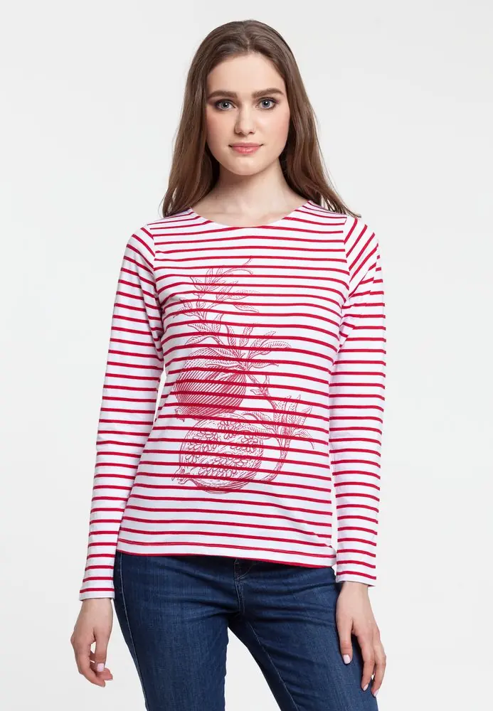 Футболка женская Grand Granat, белая с красным, размер M