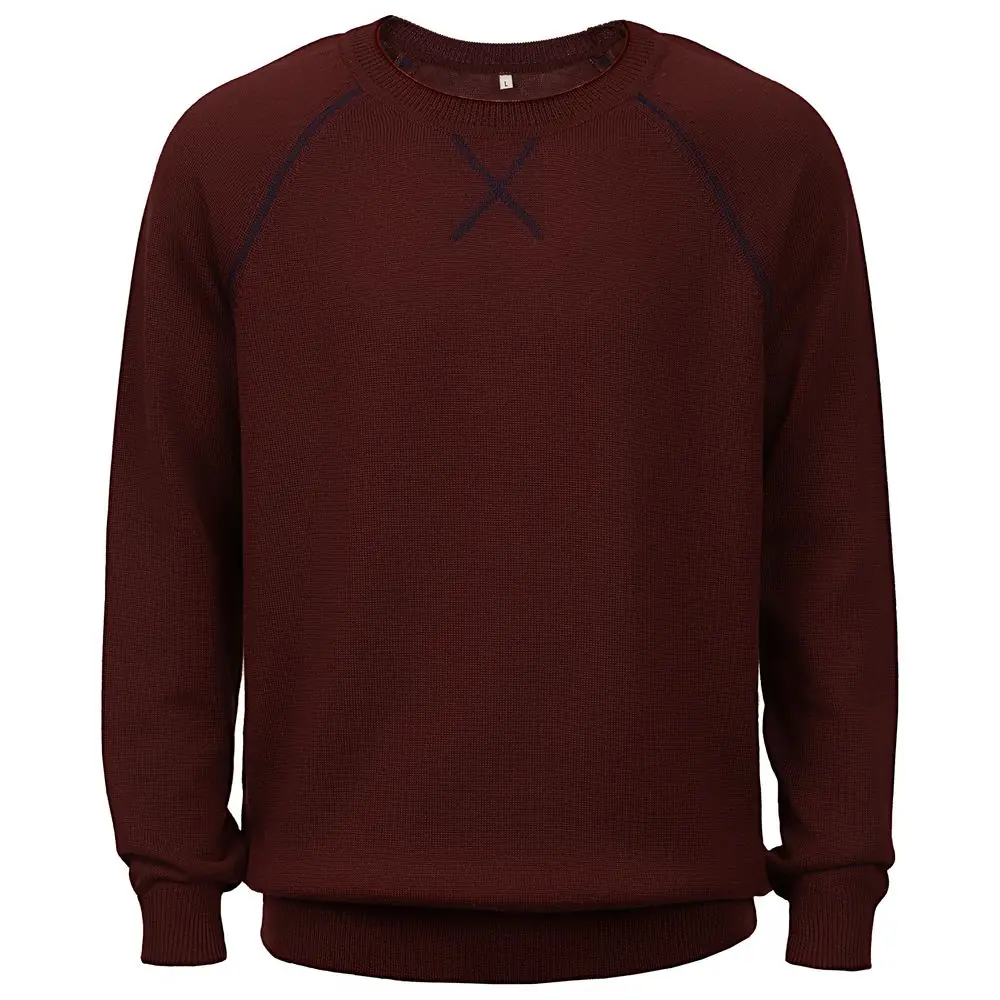 Джемпер Stitch с контрастной отделкой, бордовый с синим, размер M