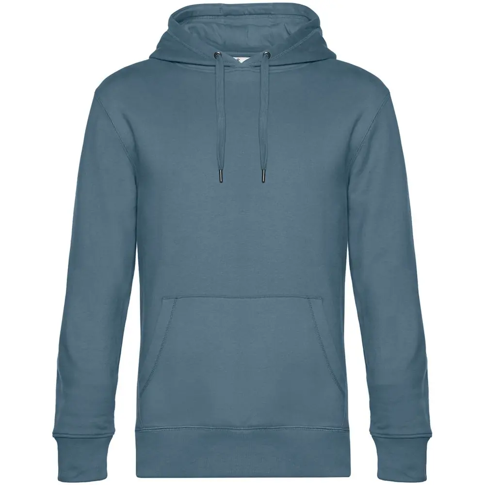 Толстовка с капюшоном унисекс King, серо-синяя, размер S
