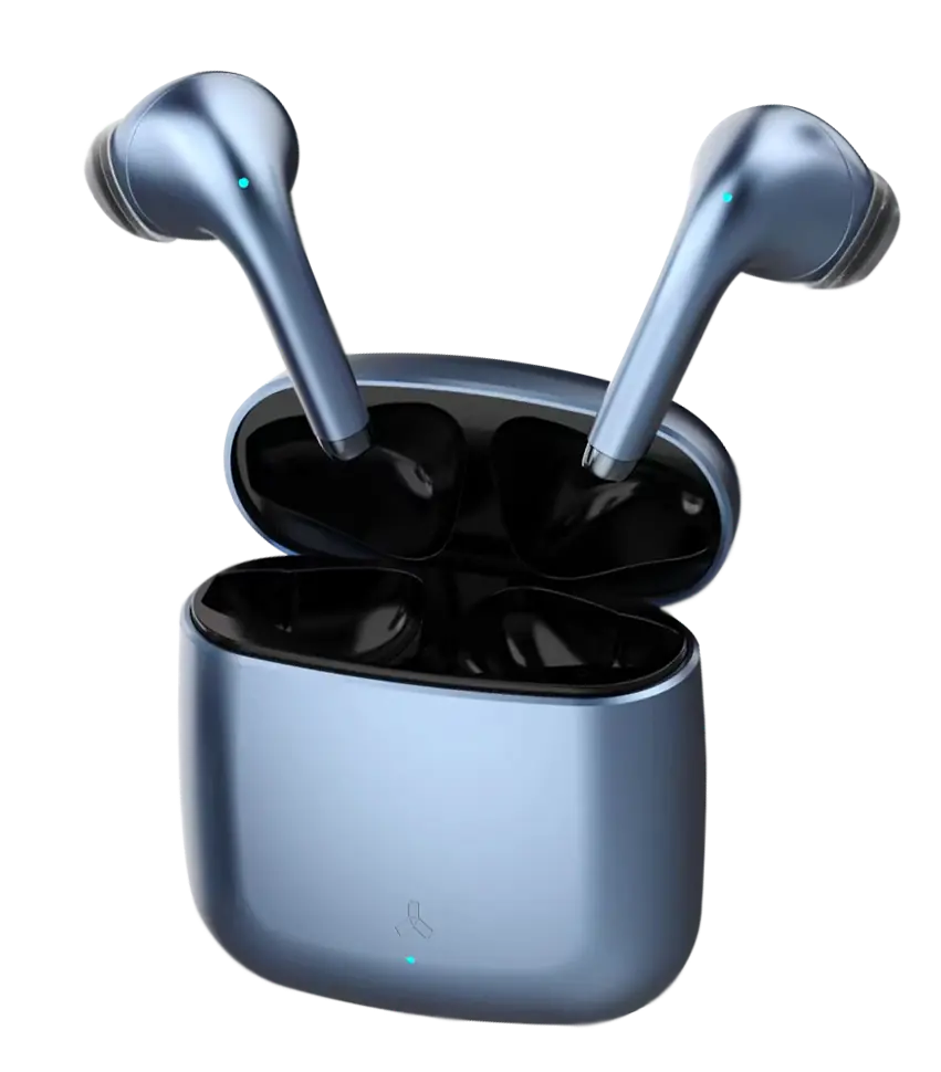 Беспроводные наушники ACCESSTYLE NIMBUS TWS, синий (#24509A;, Размер наушников: 20х18х34,3 мм; Размер зарядного кейса: 46х22,5х50 мм)