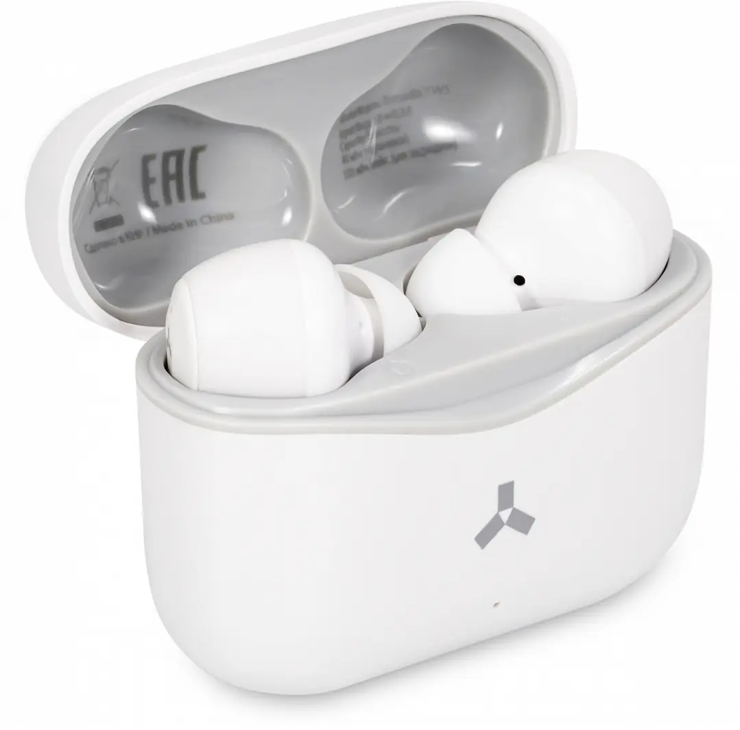 Беспроводные наушники ACCESSTYLE TORNADO TWS, белый (#FFFFFF;, 59.6 × 45.5 × 25.8 мм)