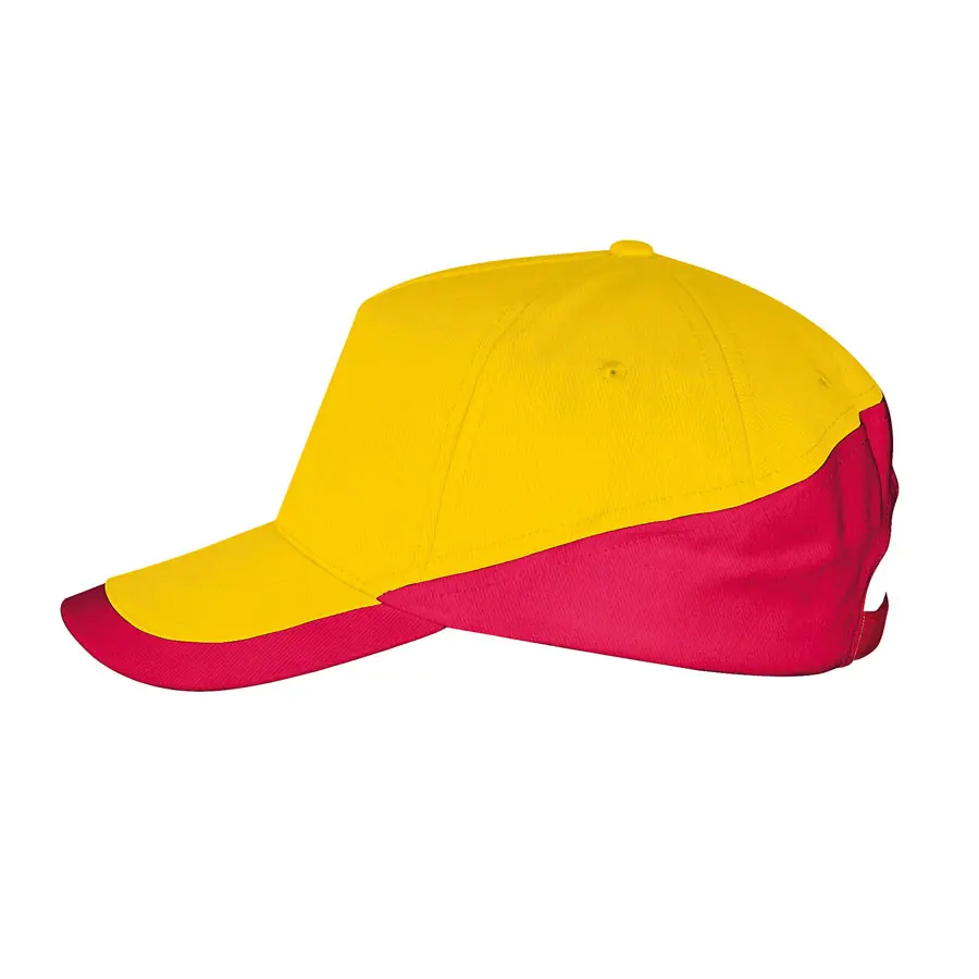 Бейсболка BOOSTER, 5 клиньев, металлическая застежка (#ffe500;, 58,5 см)