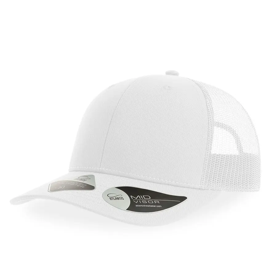 Бейсболка BRYCE, 6 клиньев, пластиковая застежка, переработанный полиэстер (#FFFFFF;, 58,5 см)