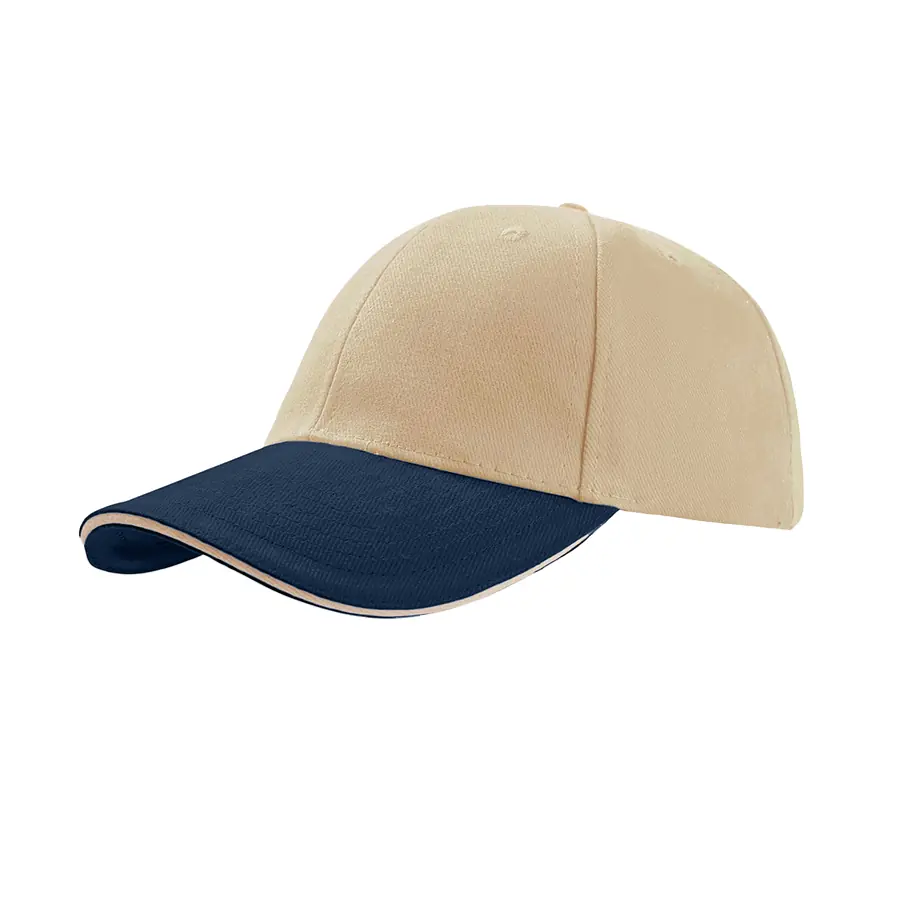 Бейсболка LIBERTY SANDWICH, 6 клиньев, сэндвич, металлическая застежка (#EEE8AA;, 58,5 см)