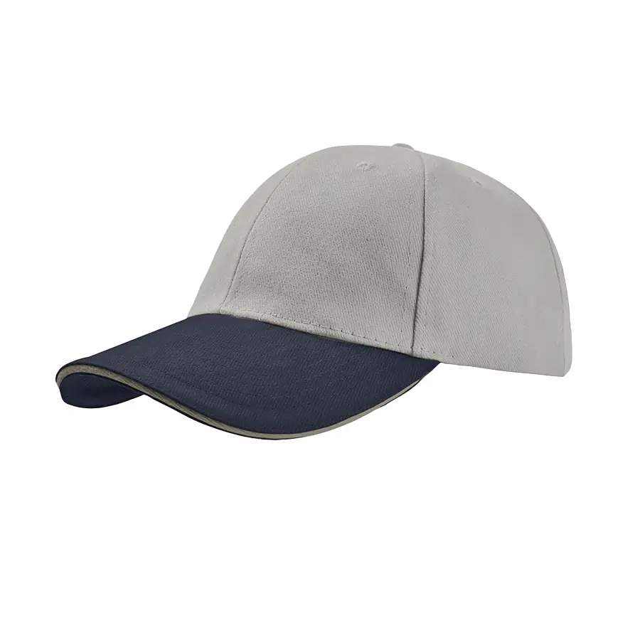 Бейсболка LIBERTY SANDWICH, 6 клиньев, сэндвич, металлическая застежка (#808080;, 58,5 см)