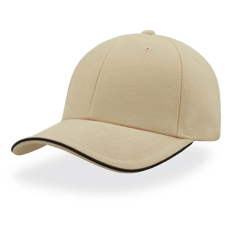 Бейсболка PILOT PIPING SANDWICH, 6 клиньев, металлическая застежка (#EEE8AA;, 58,5 см)