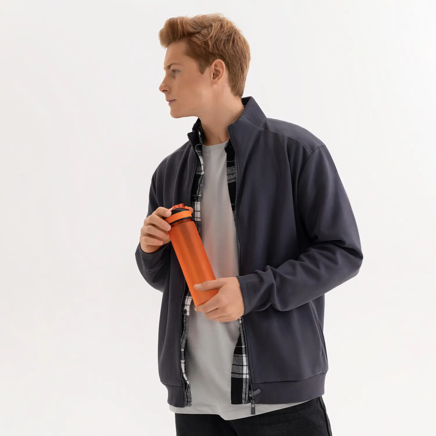 Толстовка на молнии ASTIN антрацит, размер S/M