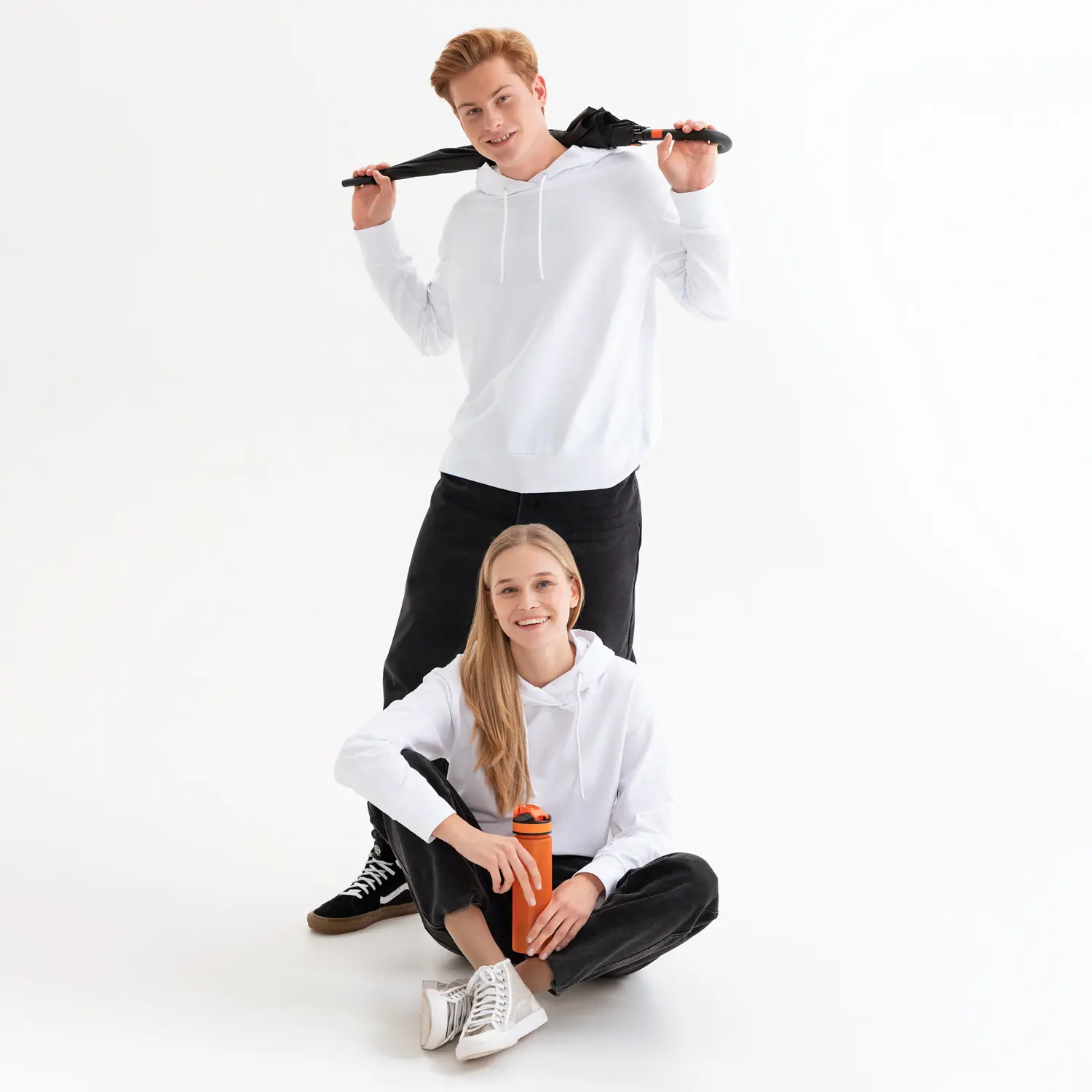 Худи с капюшоном, унисекс ALEX белый