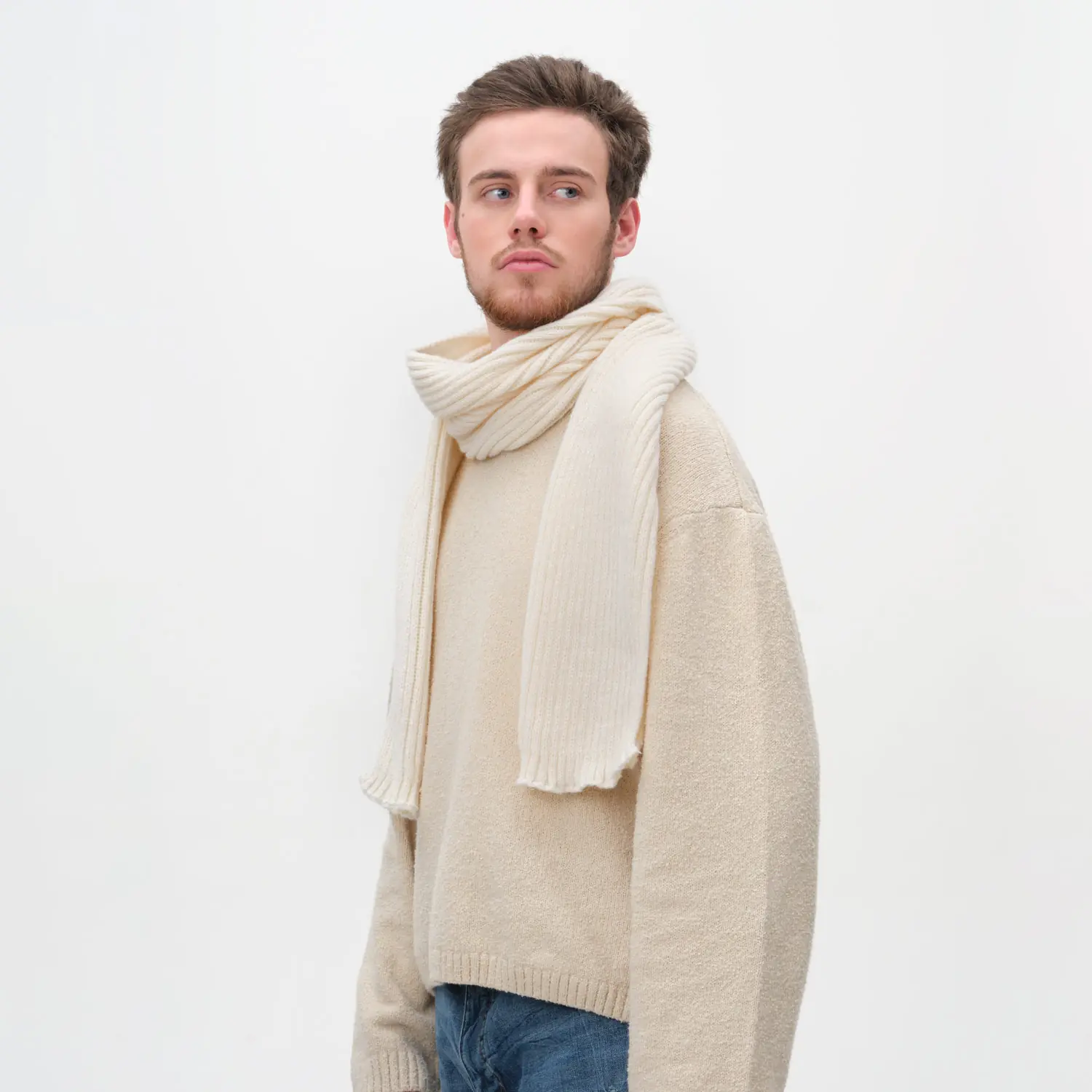 Шарф Forges вязаный, бежевый