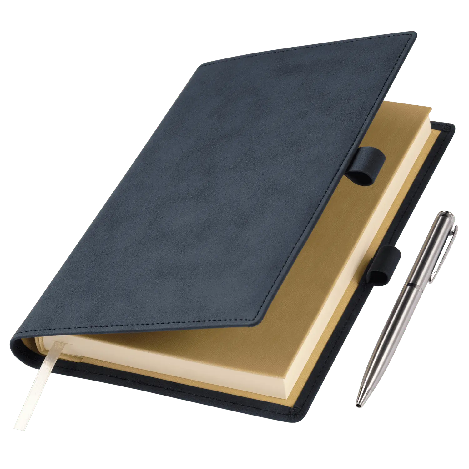 Ежедневник-портфолио Clip NEO недатированный в подарочной коробке, синий (в комплекте ручка Sonata BP серебро)