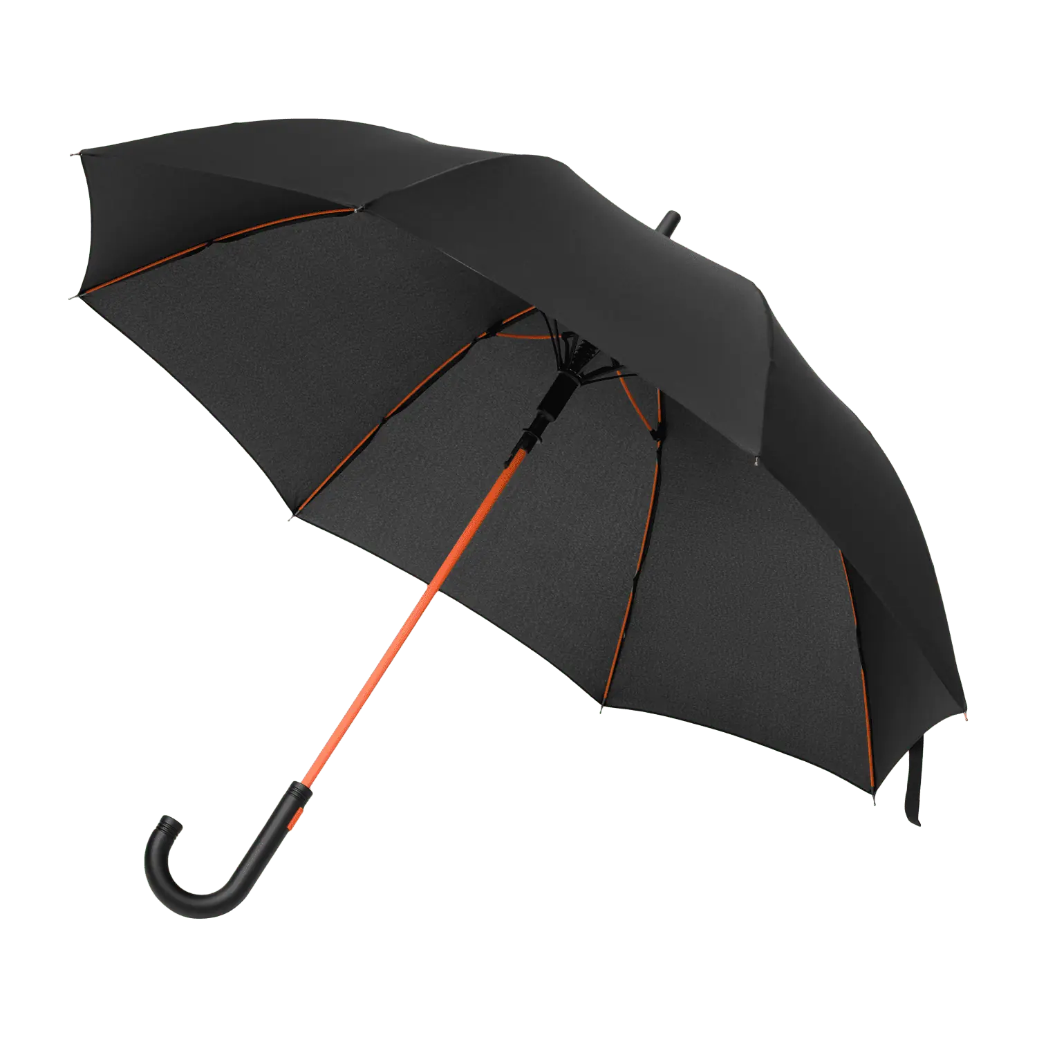 Зонт-трость Quantum, черный/оранжевый