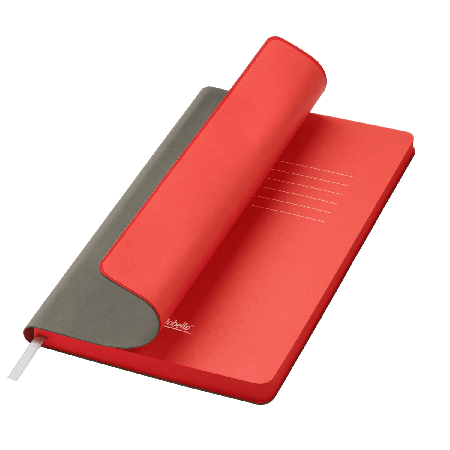 Ежедневник Latte soft touch недатированный, серый/красный