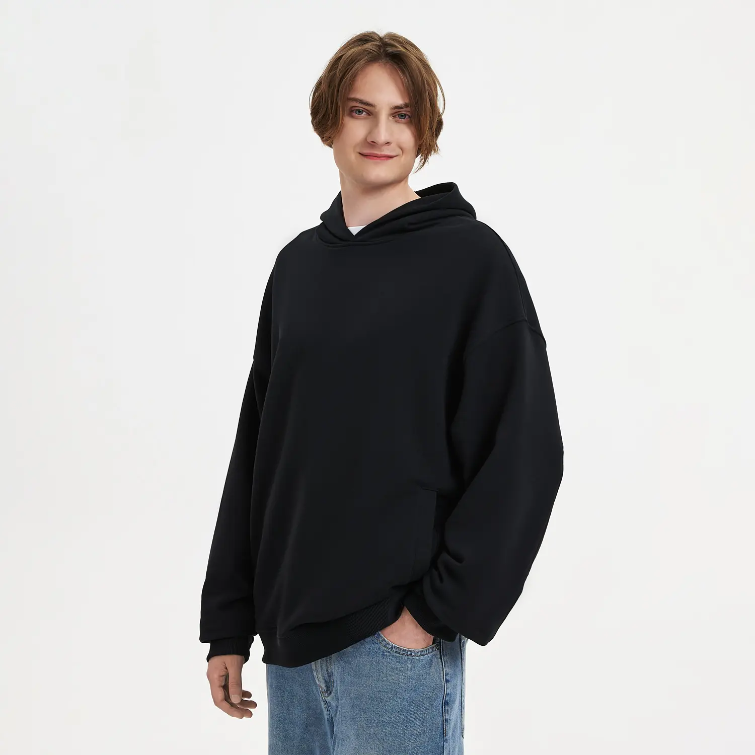 Худи оверсайз унисекс FUSION, черный, размер 3XL/4XL