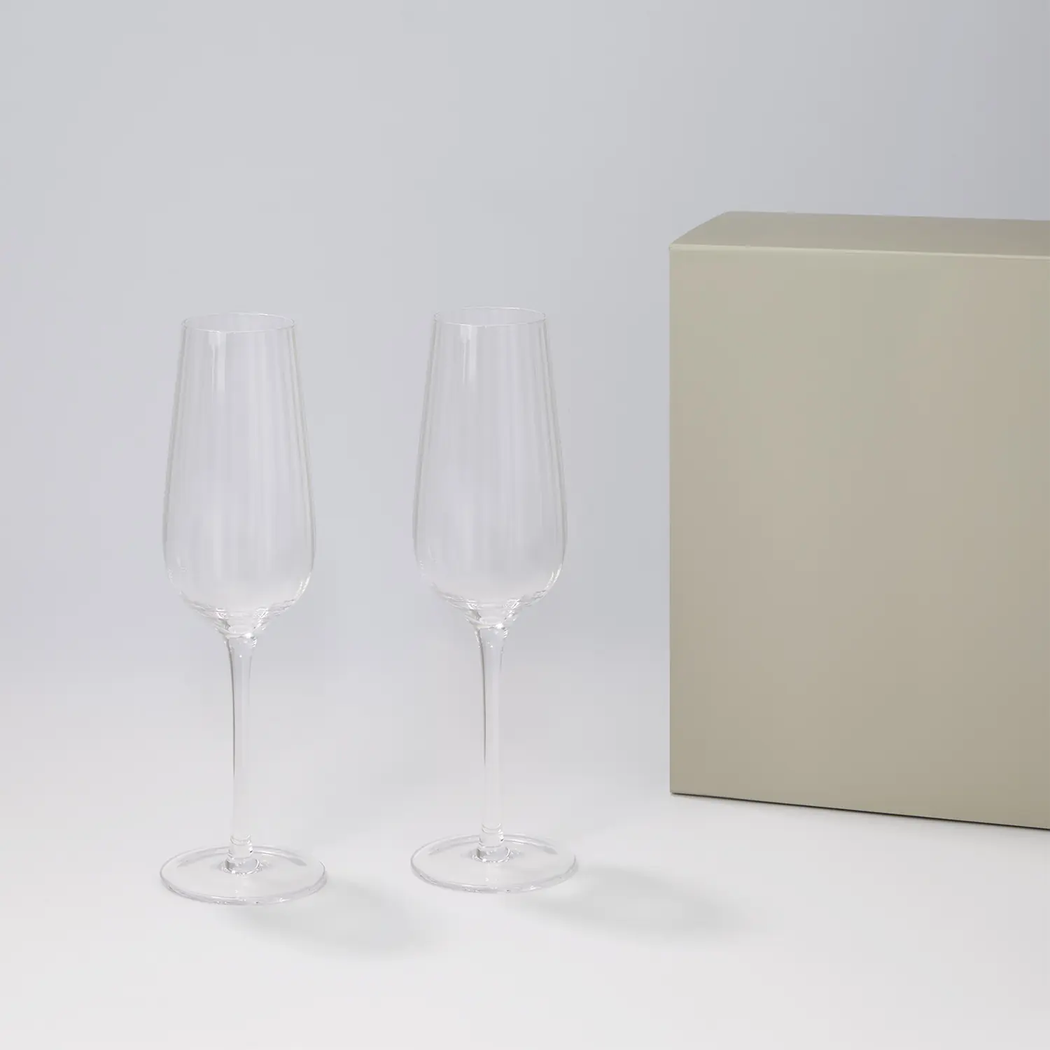 Подарочный набор 2 бокала для шампанского Blanche в серой коробке