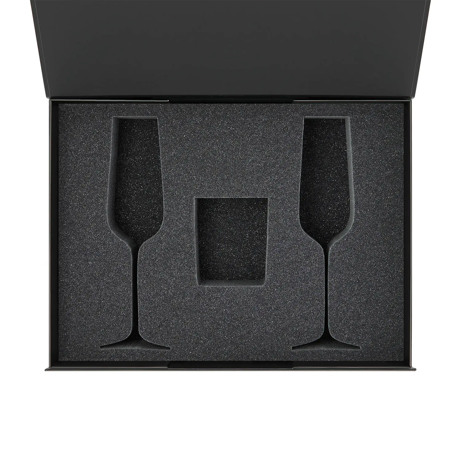 Ложемент под свечу Enigma + 2 бокала для шампанского в среднюю коробку-трансформер (арт. 695721)