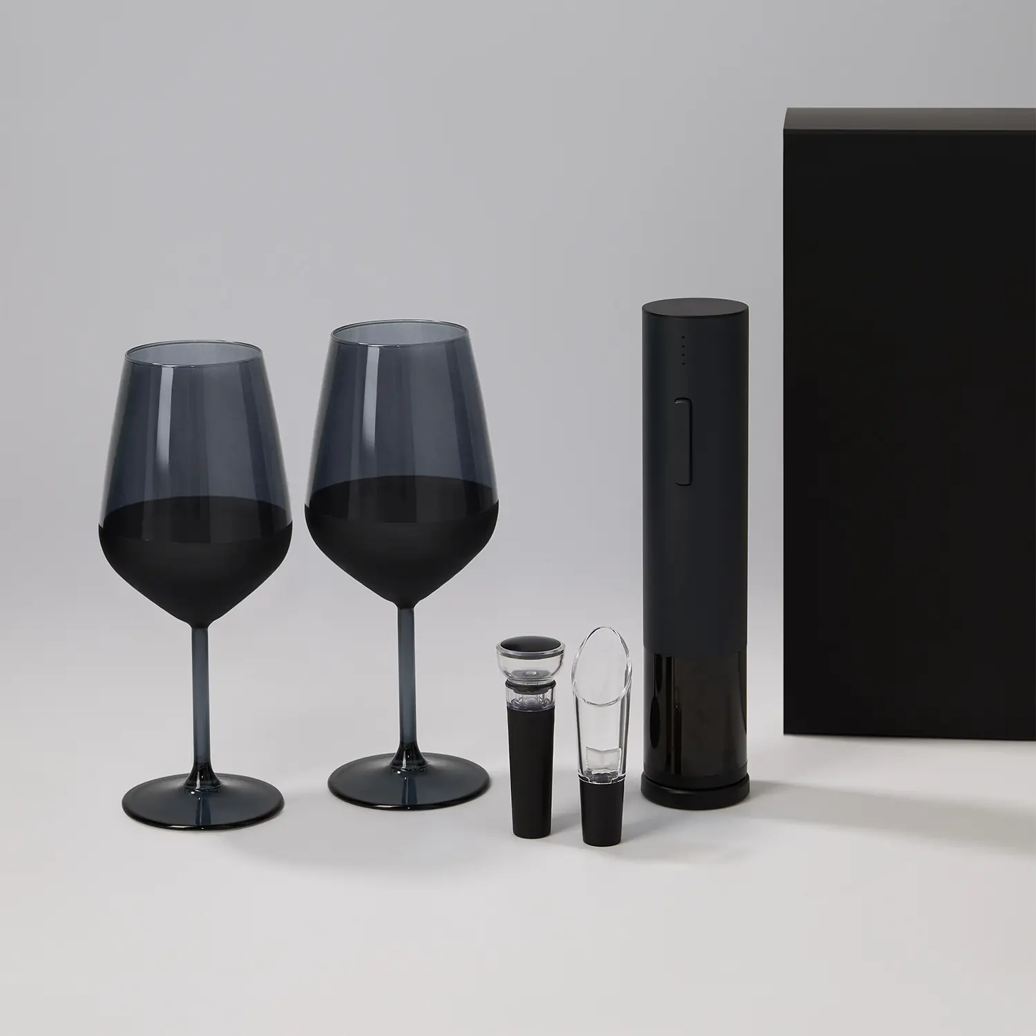 Подарочный набор 2 бокала для вина Black Edition + набор для вина Sacramento в черной коробке