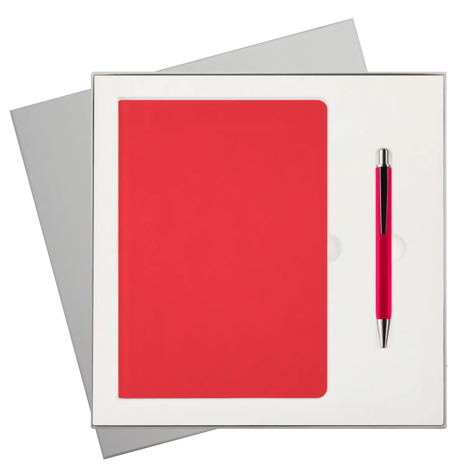 Подарочный набор Latte soft touch, красный (ежедневник, ручка)