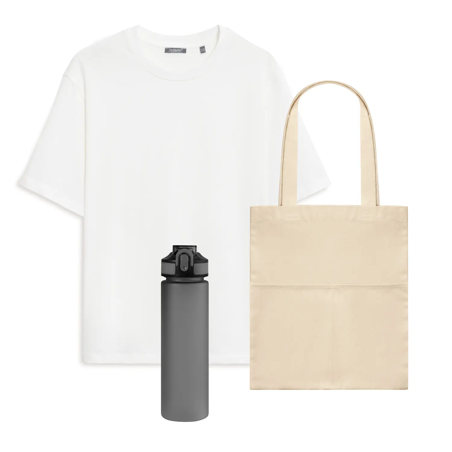 Набор с одеждой RUST (футболка, бутылка, шоппер), белый/серый, XS/S