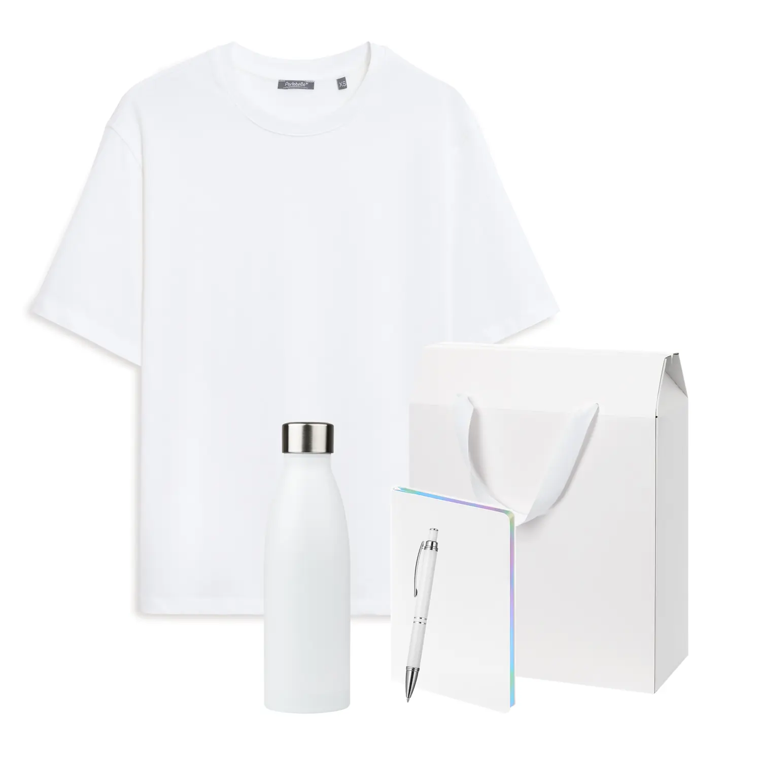 Набор с одеждой RUST (футболка, термобутылка, ежедневник, ручка), черный/белый, XS/S