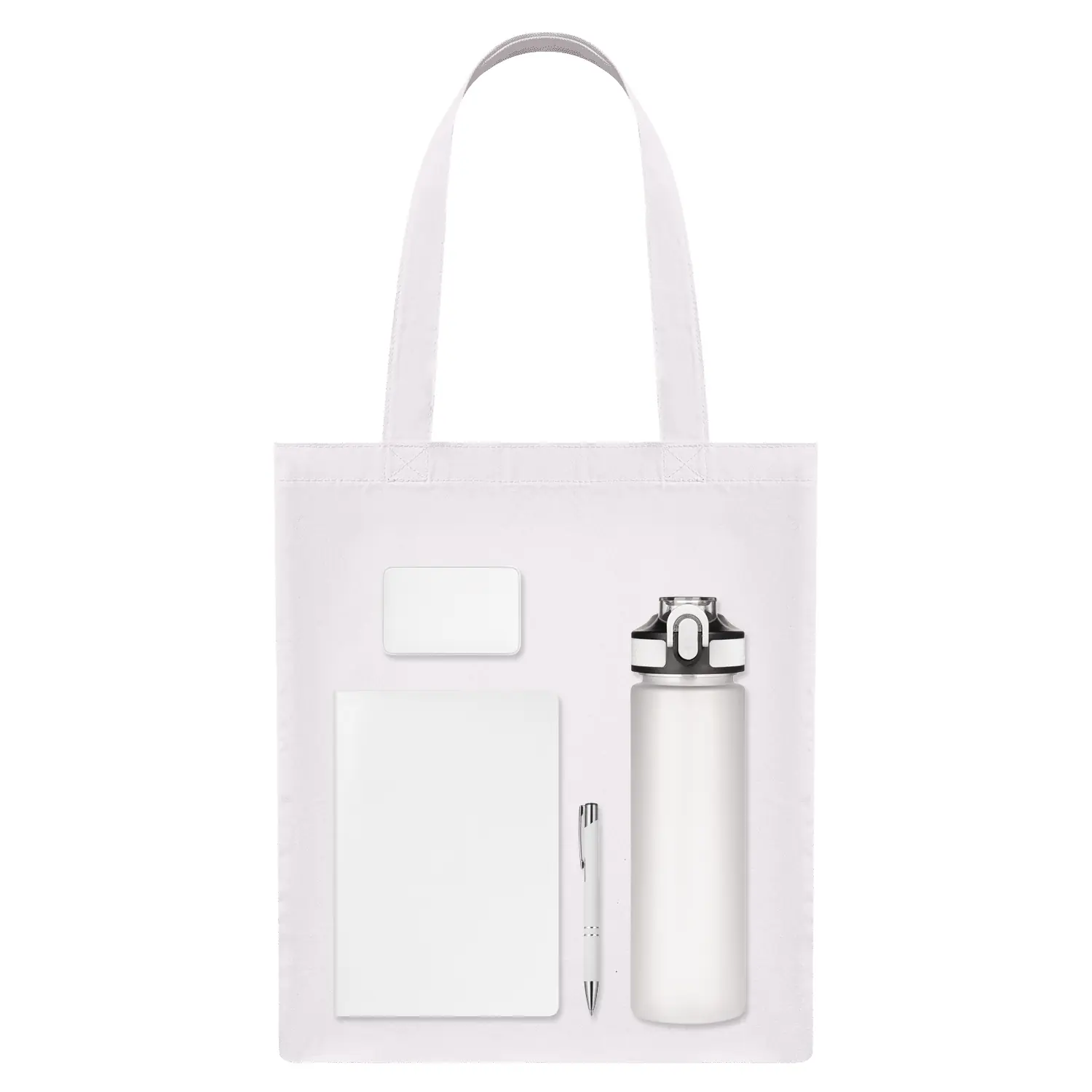 Подарочный набор Welcome Pack, белый (бутылка, ежедневник, ручка, ЗУ, шоппер)