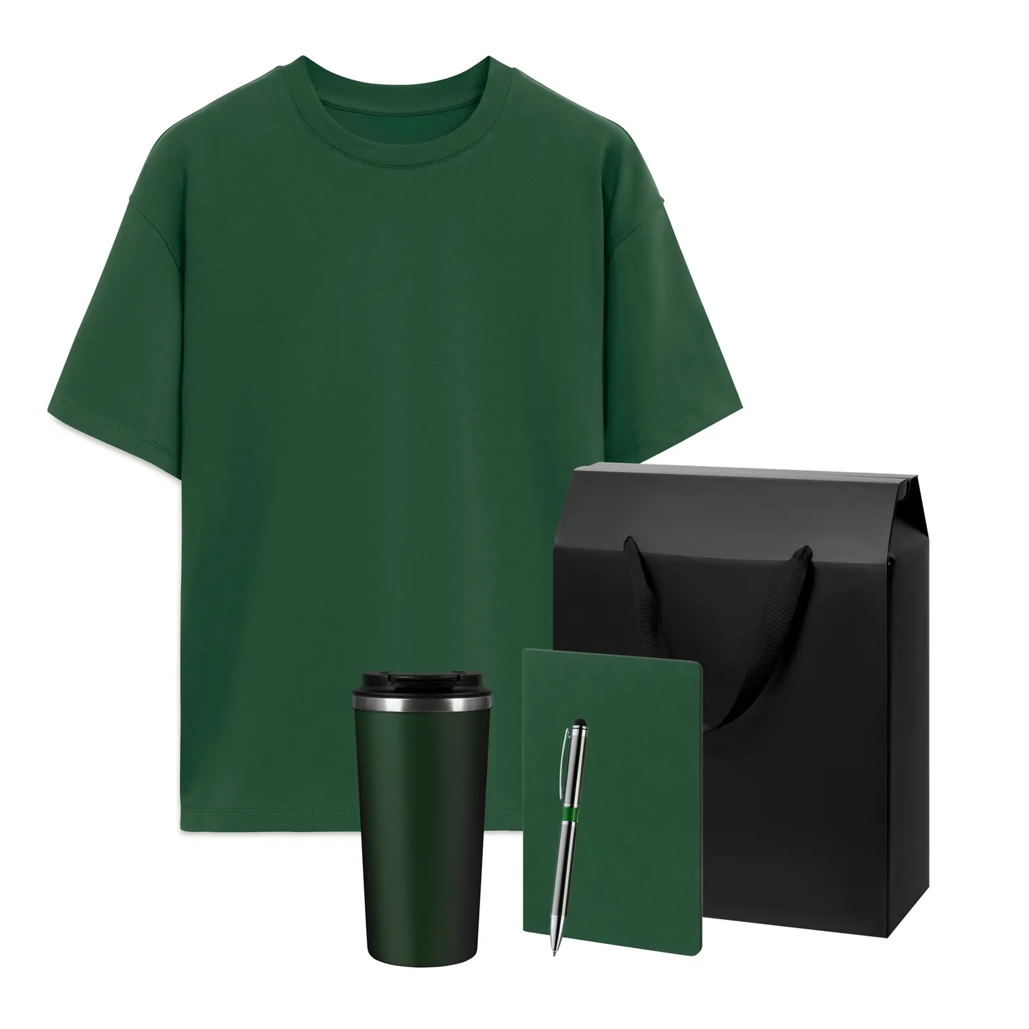 Набор с одеждой RUST (футболка, термокружка, блокнот, ручка), зеленый 1, 3XL/4XL