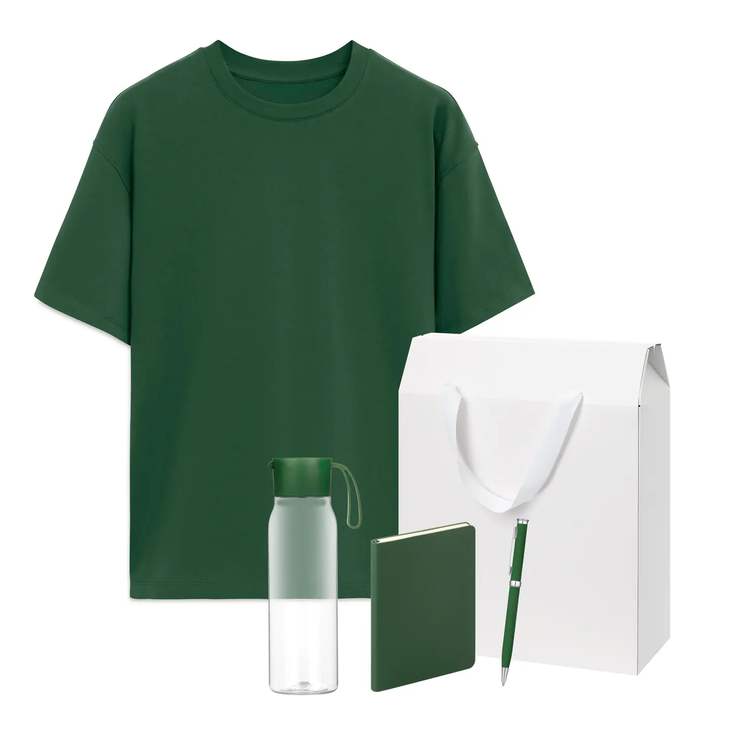 Набор с одеждой RUST (футболка, бутылка, ежедневник, ручка), зеленый 2, XL/2XL