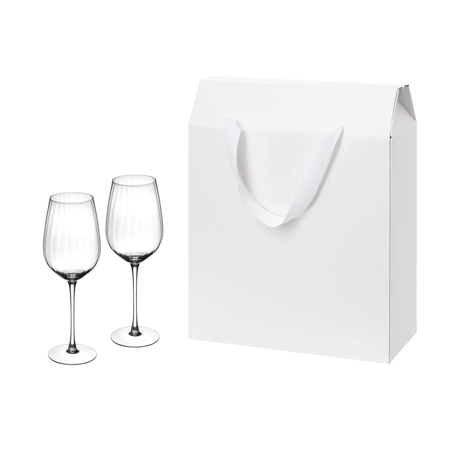 Подарочный набор 2 бокала для вина Blanche в большом подарочном пакете