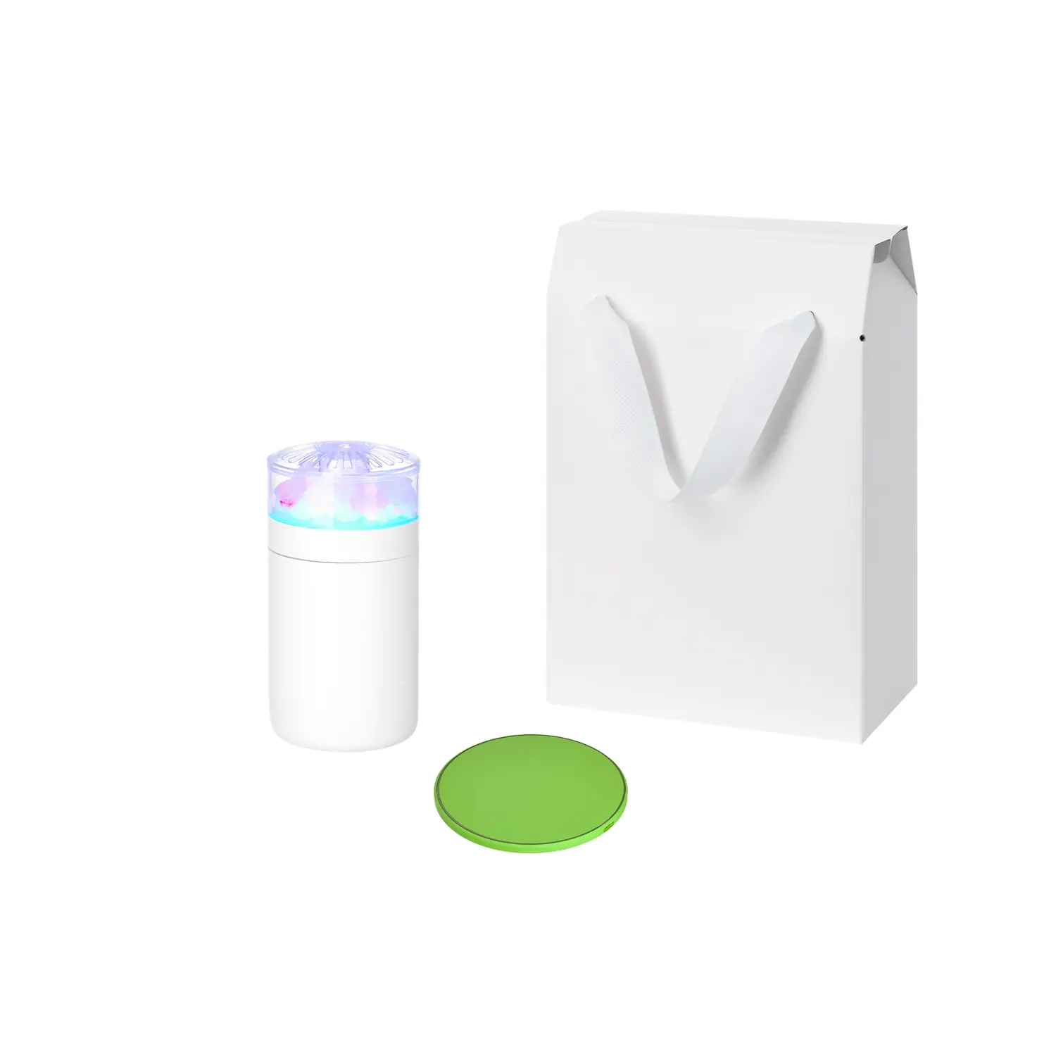 Подарочный набор Crystal, Auris, салатовый (увлажнитель воздуха, зарядное устройство)