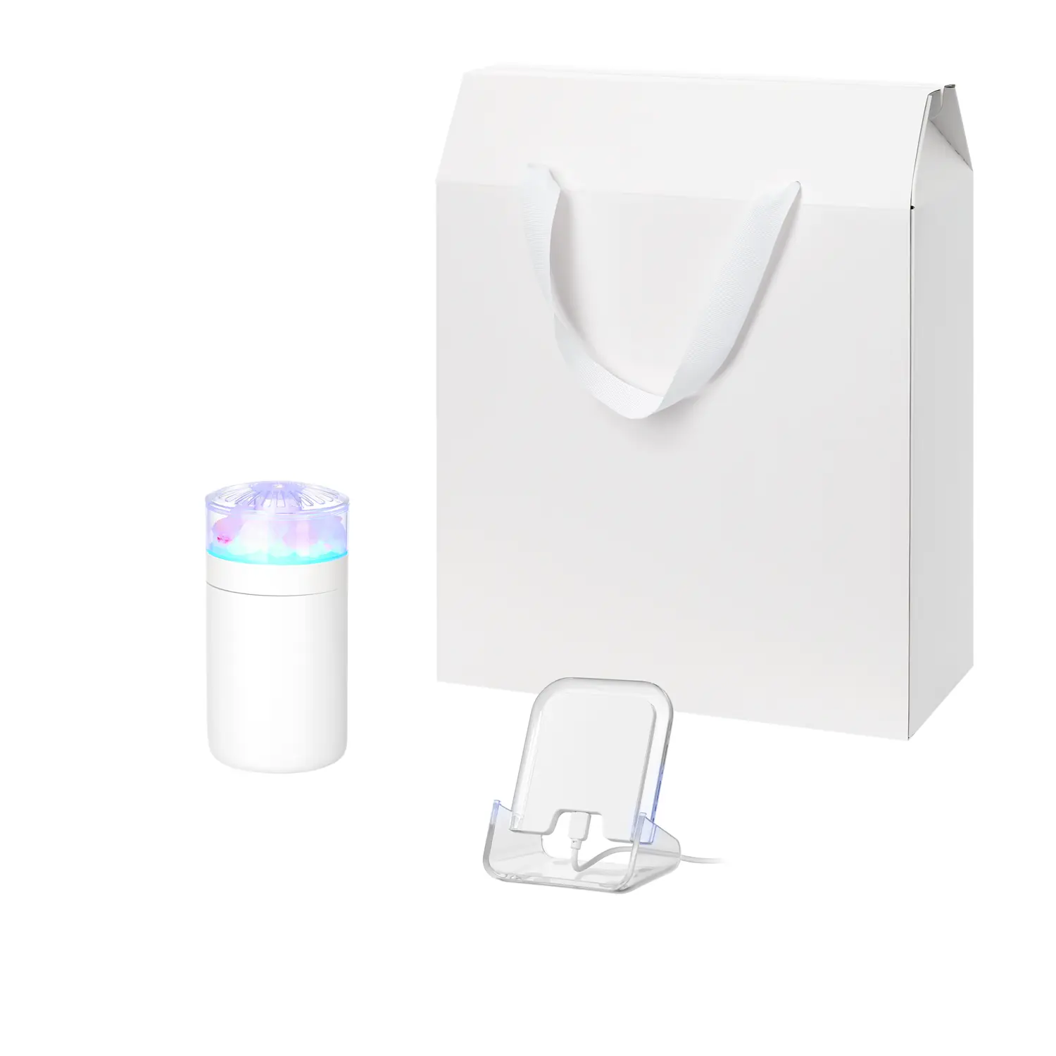 Подарочный набор Crystal, Gloss NEO, белый (увлажнитель воздуха, зарядное устройство)