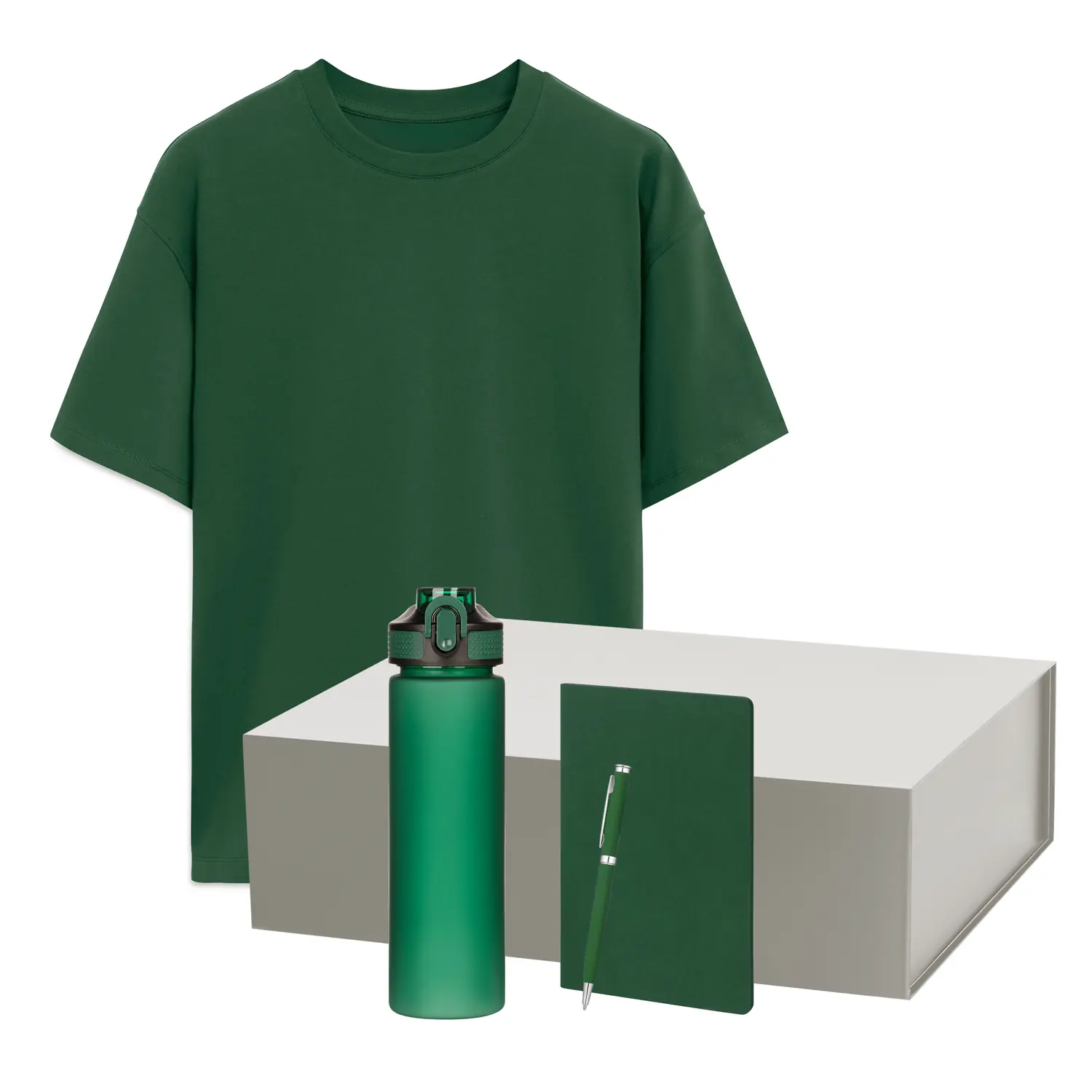 Набор с одеждой RUST NEO (футболка, бутылка, ежедневник, ручка), зеленый, XL/2XL