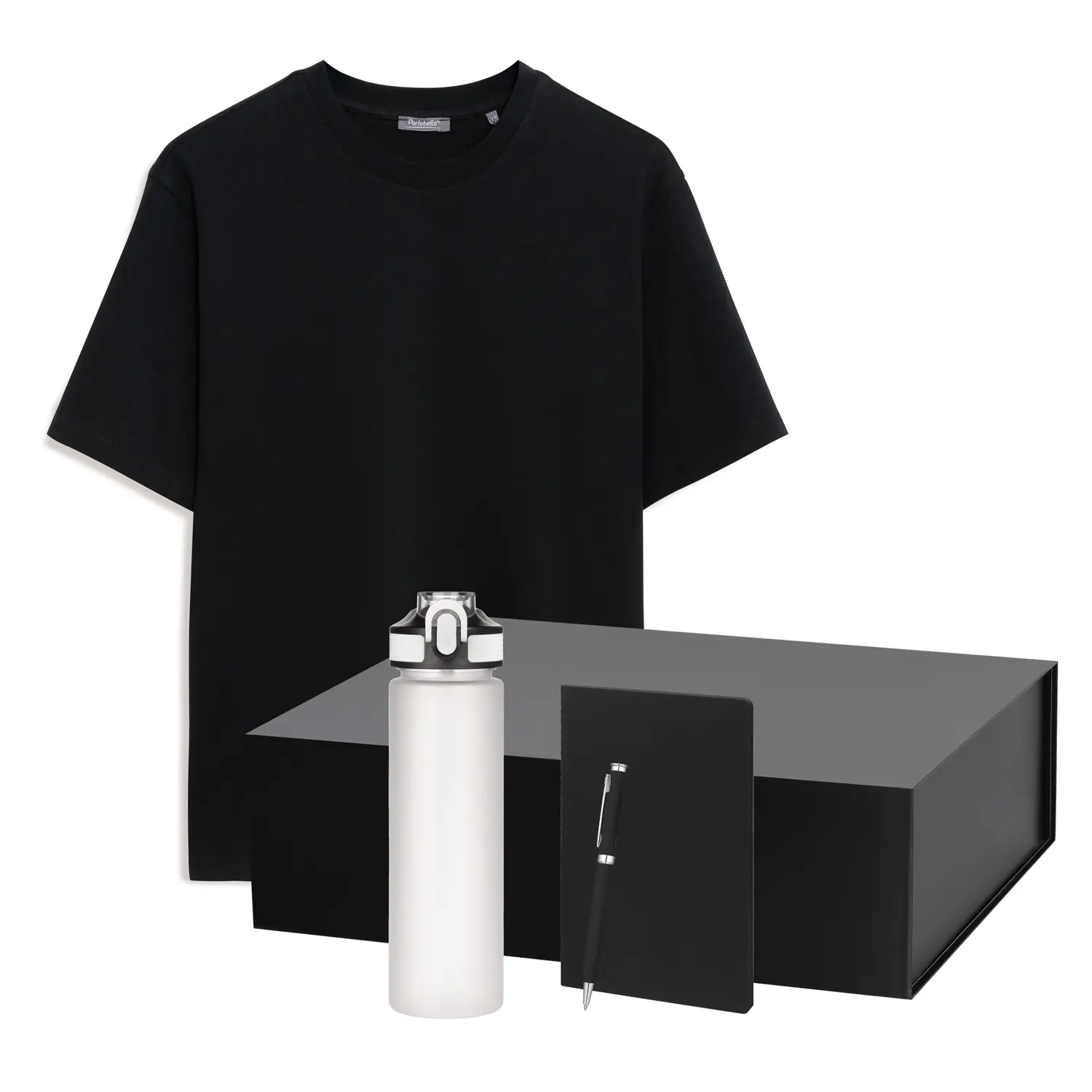 Набор с одеждой RUST (футболка, бутылка, ежедневник, ручка), черный, S