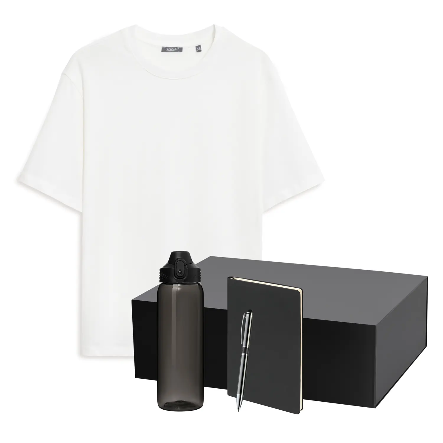 Набор с одеждой RUST NEO (футболка, бутылка, ежедневник, ручка), белый/черный, XS/S