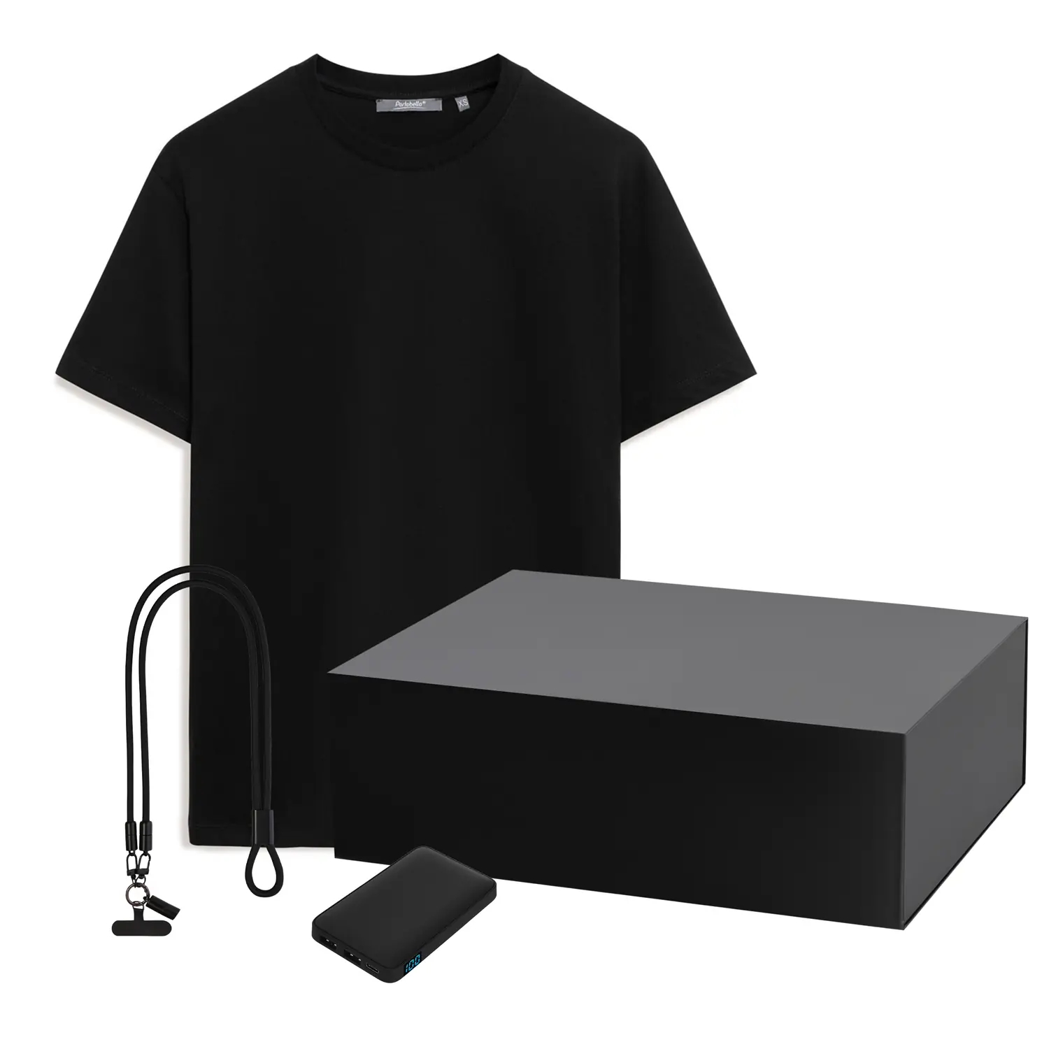 Набор с одеждой KRIS (футболка, аккумулятор, кабель-ланьярд), черный, S