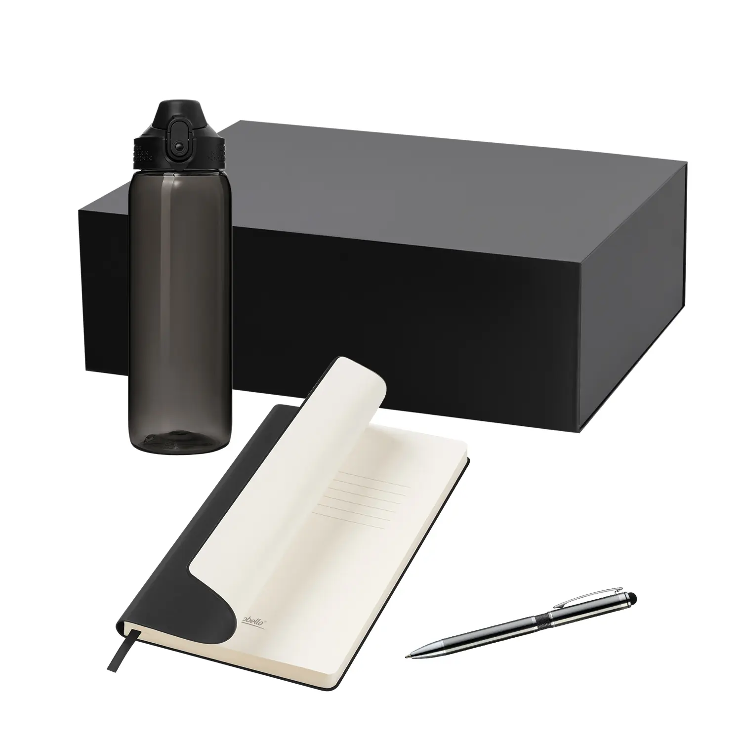 Подарочный набор Nevada, Star, черный (бутылка, ежедневник, ручка)