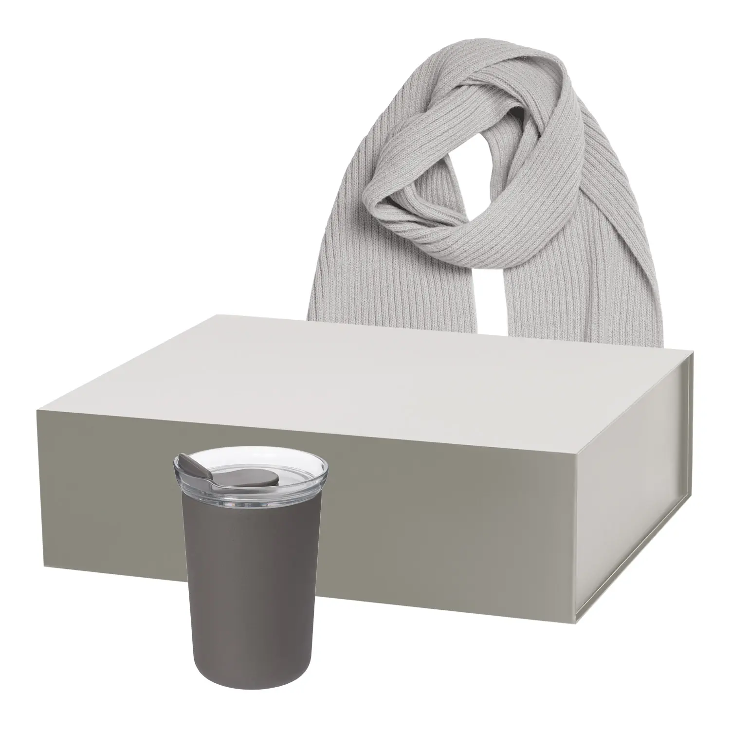 Подарочный набор Strada, Forges, серый (термокружка, шарф)