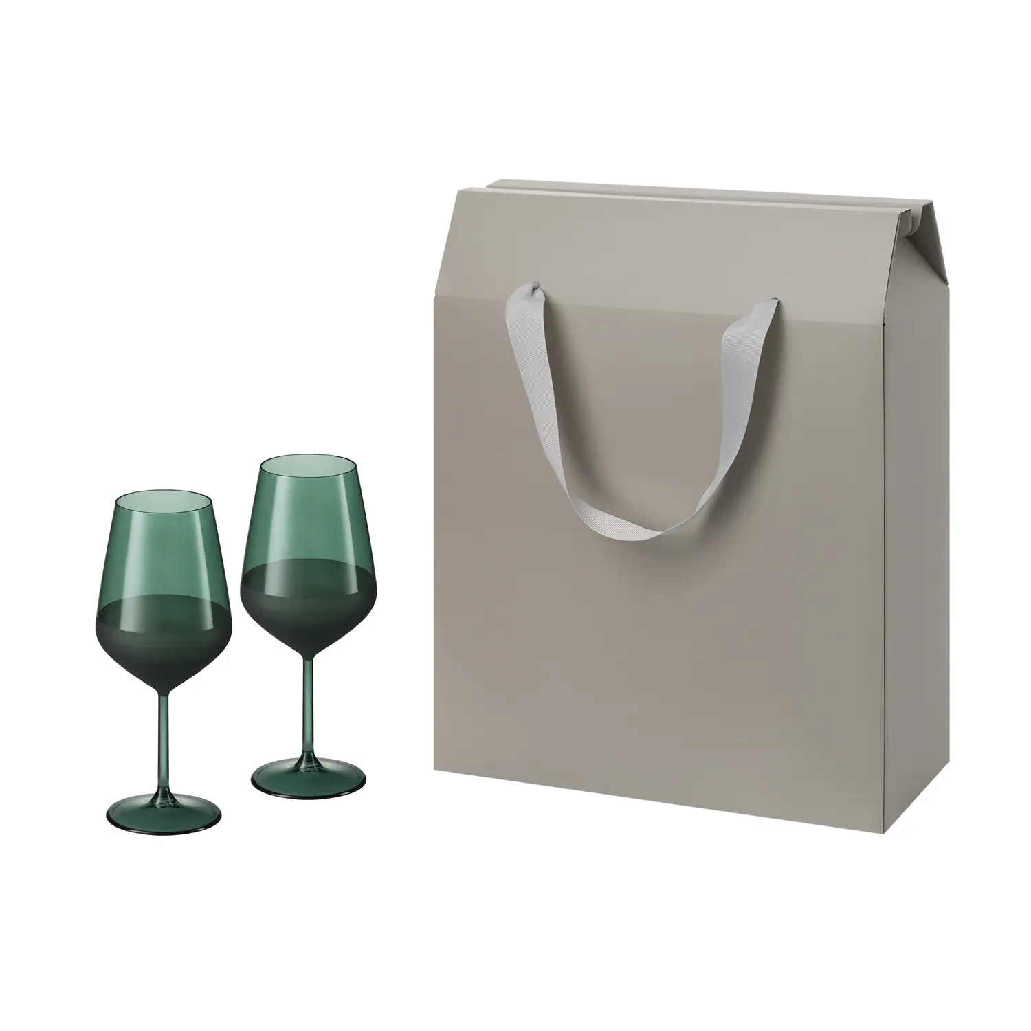 Подарочный набор 2 бокала для вина Emerald в большом подарочном пакете