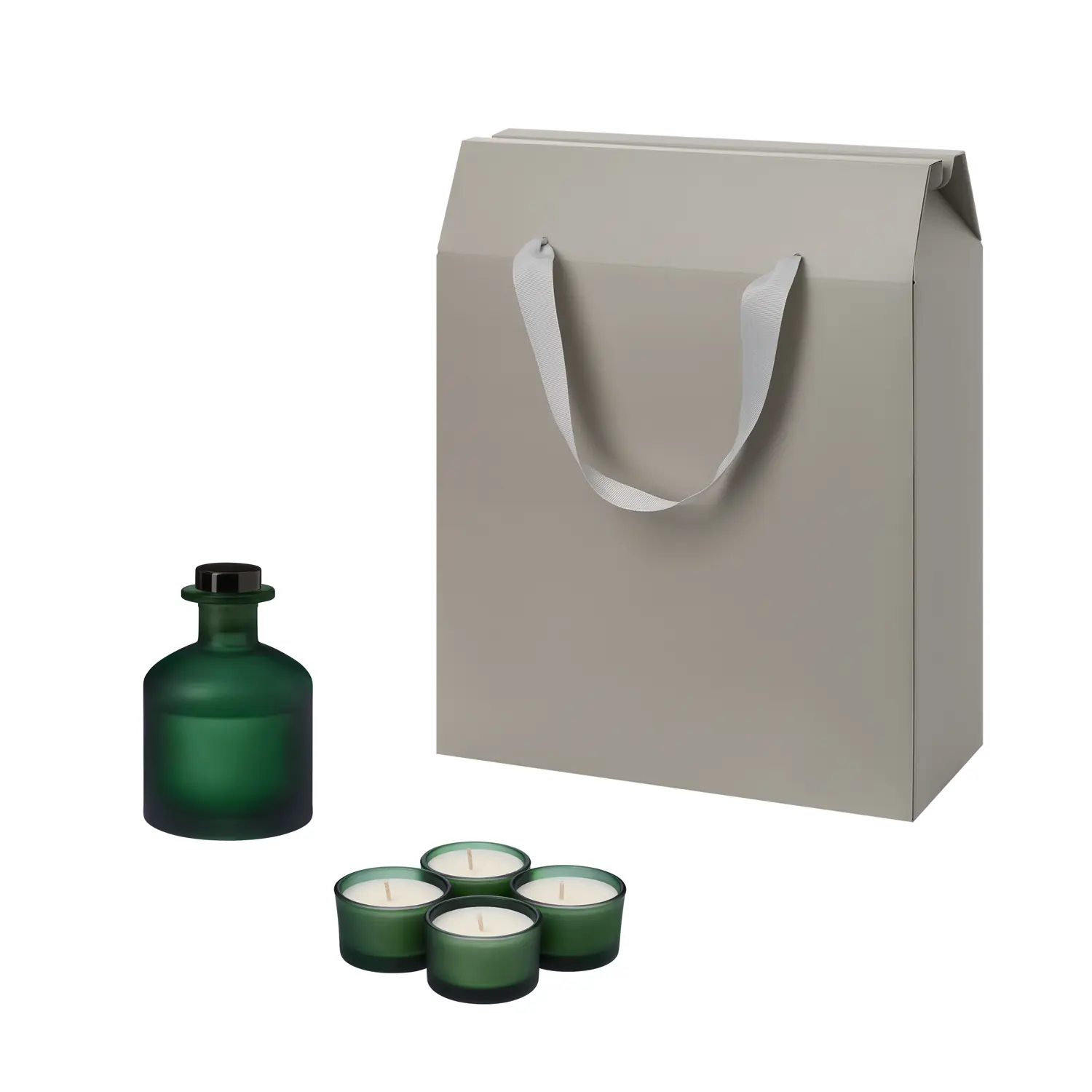 Подарочный набор Sento, Mizu, зеленый (свечи, диффузор)