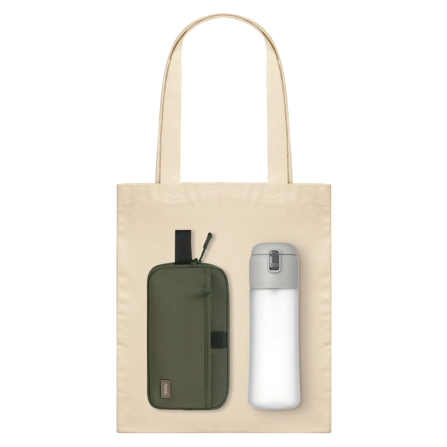 Подарочный набор Boston, Capella, зеленый/серый (дорожная косметичка, бутылка, шоппер)