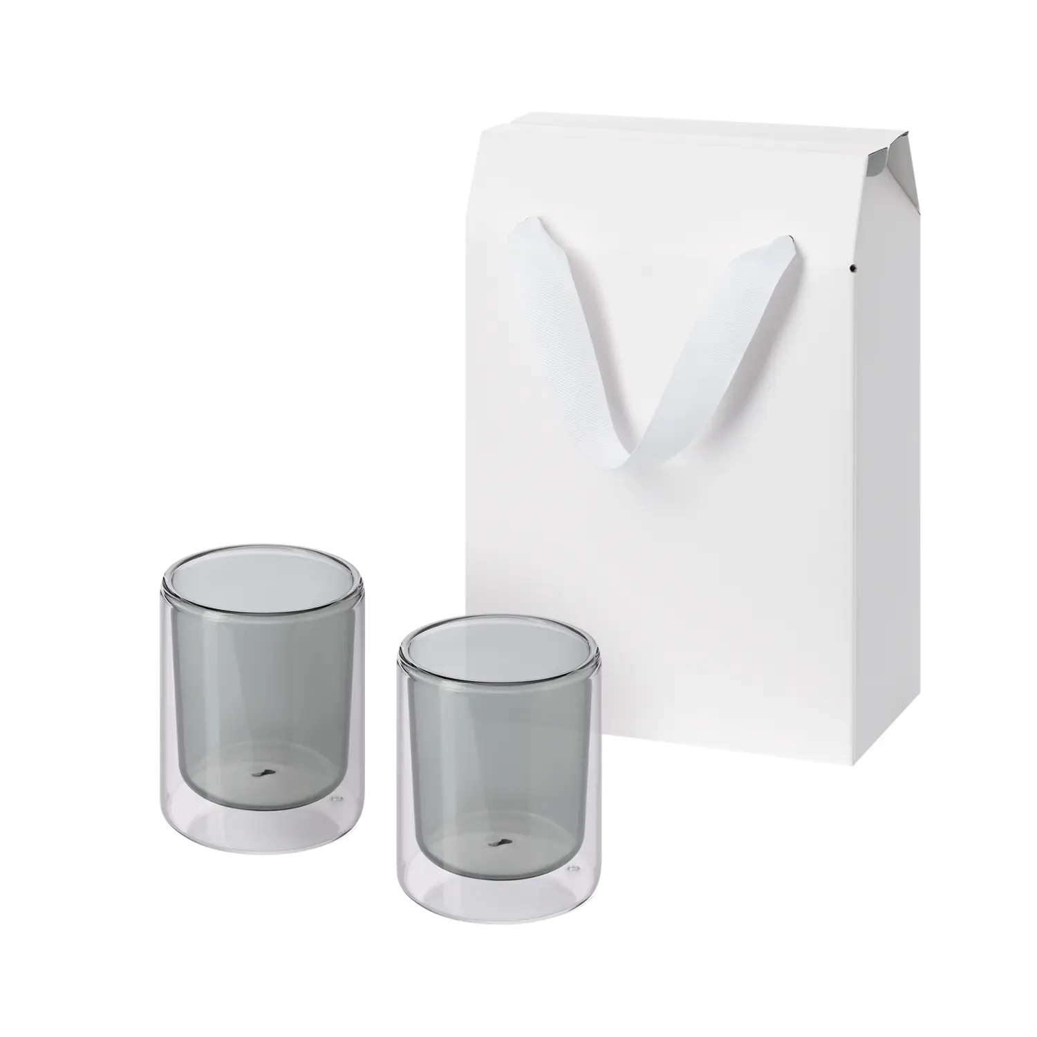 Подарочный набор 2 cтеклянных стакана Marlo в коробке-пакете