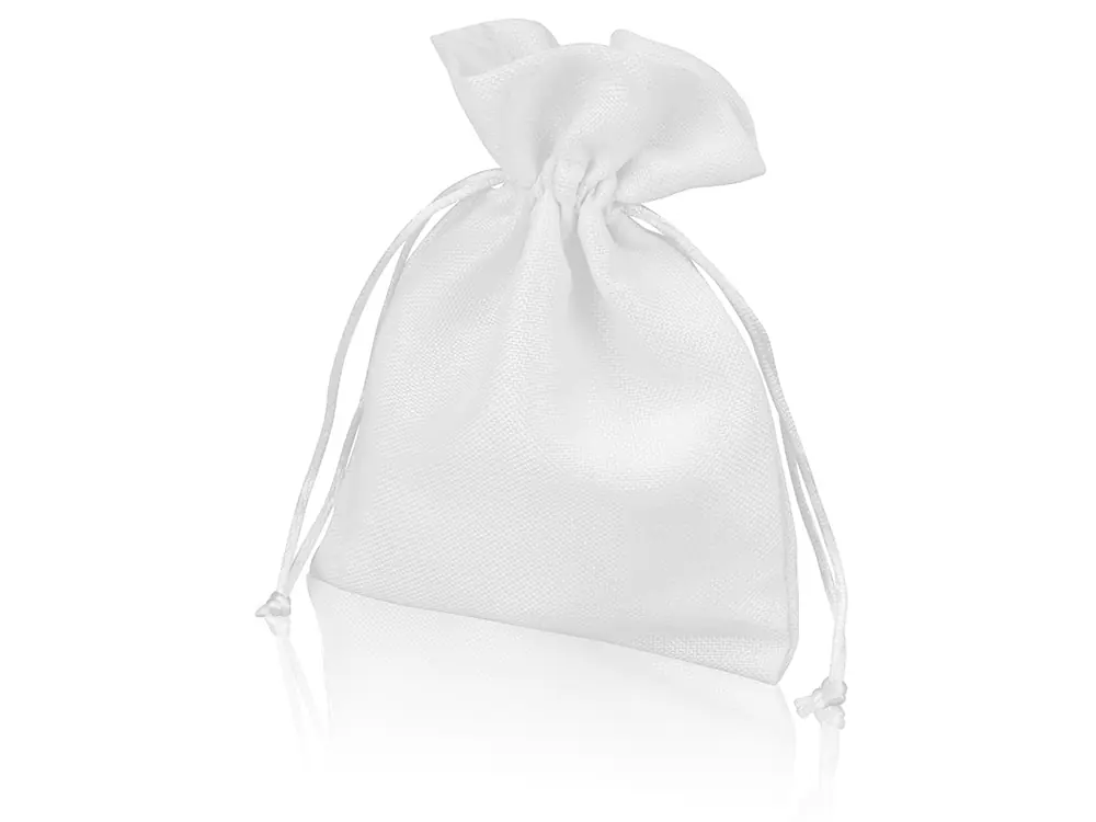 Мешочек подарочный, искусственный лен, средний, белый