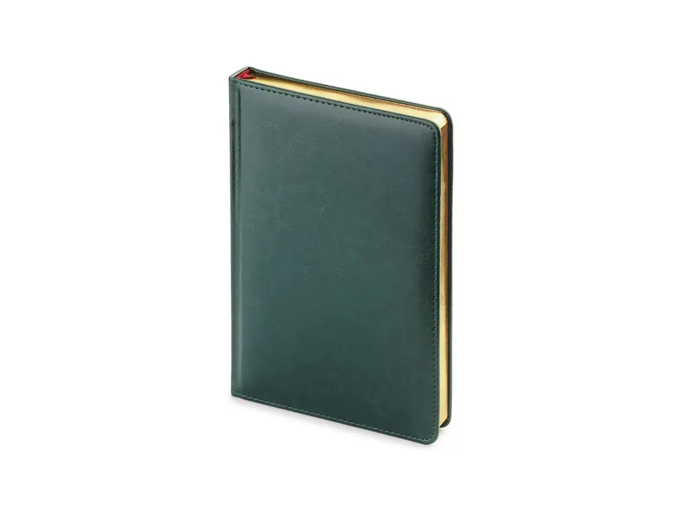 Ежедневник А5 датированный Sidney Nebraska 2026, зеленый (золотой обрез)