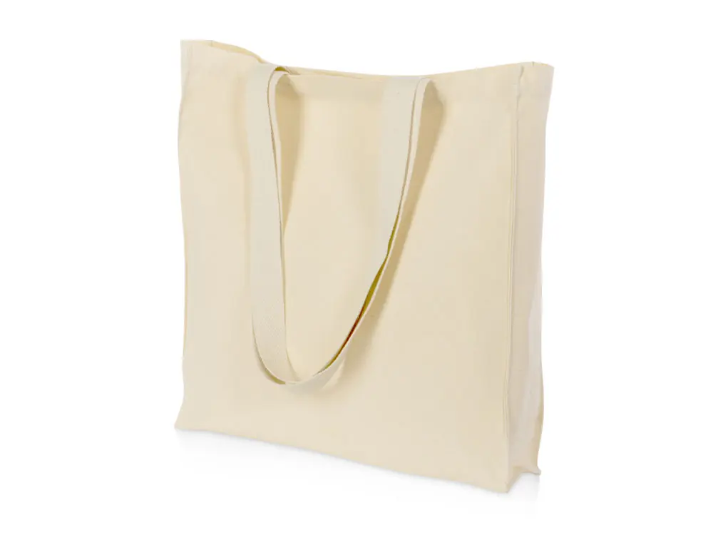 Сумка Donny из хлопка с донной складкой и парусиновыми ручками, натуральный