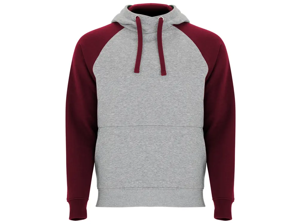 серый меланж/гранатовый