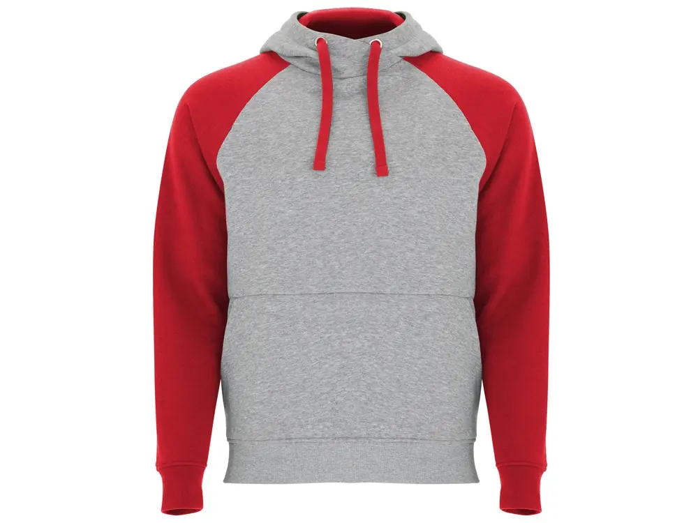 серый меланж/красный