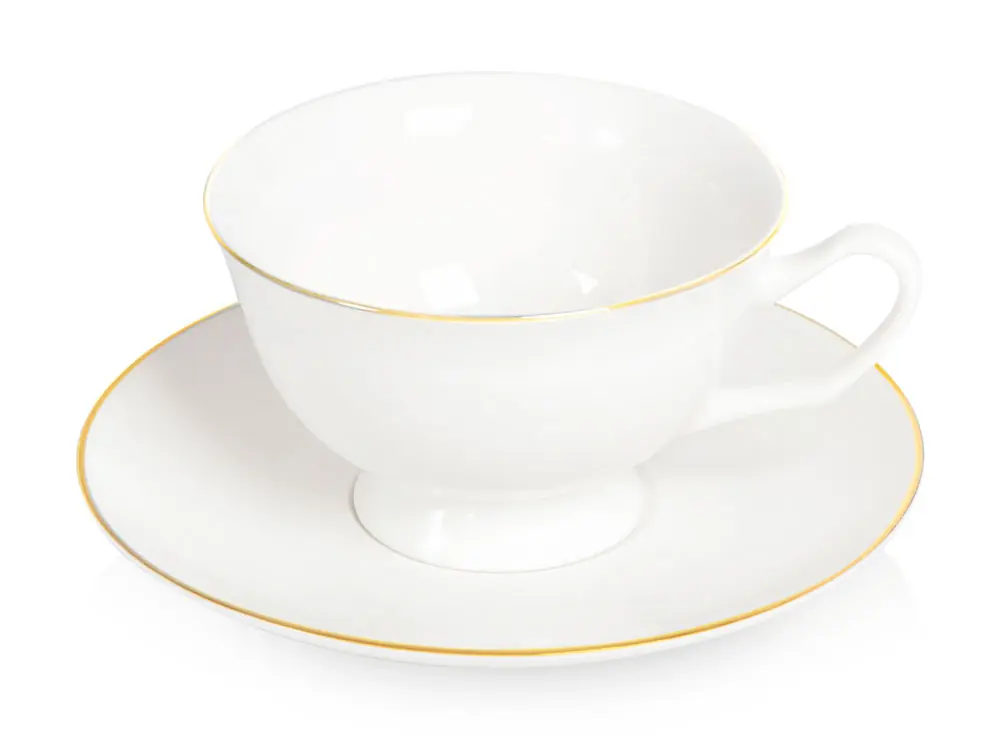 Чайная пара с золотой каймой, 200мл
