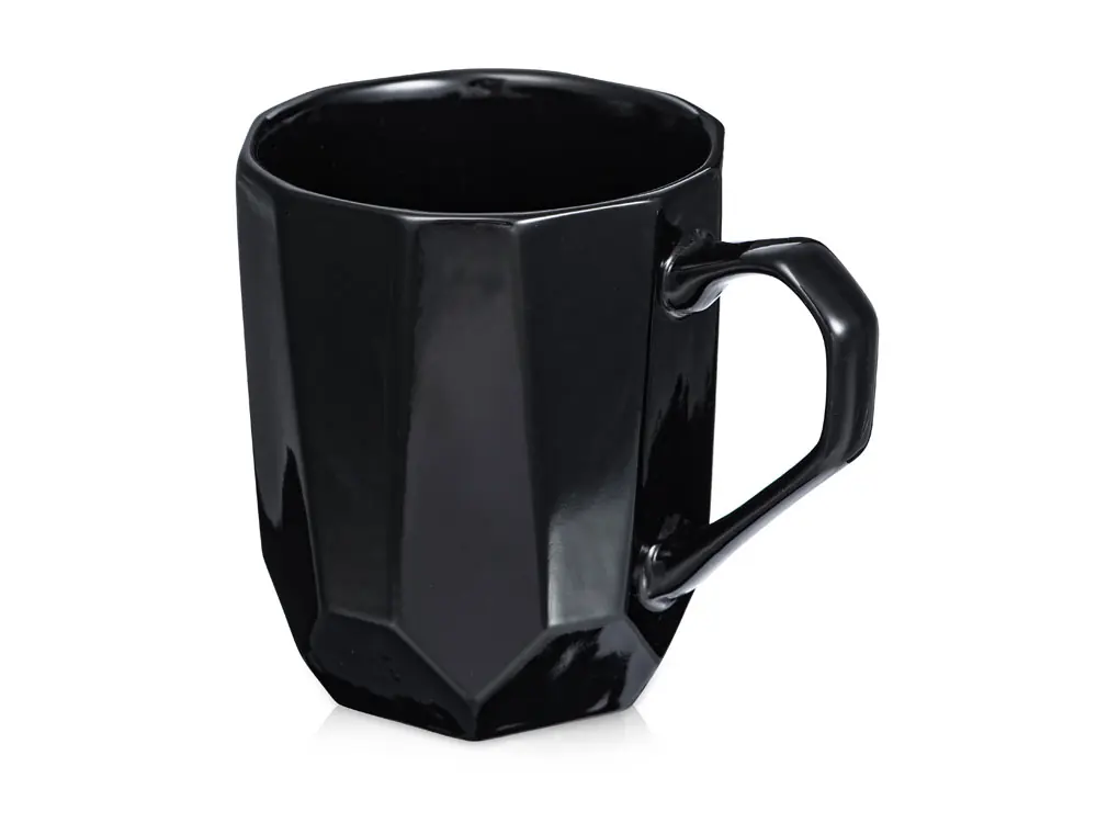 Кружка с гранями Amery, 310мл, черный глянцевый