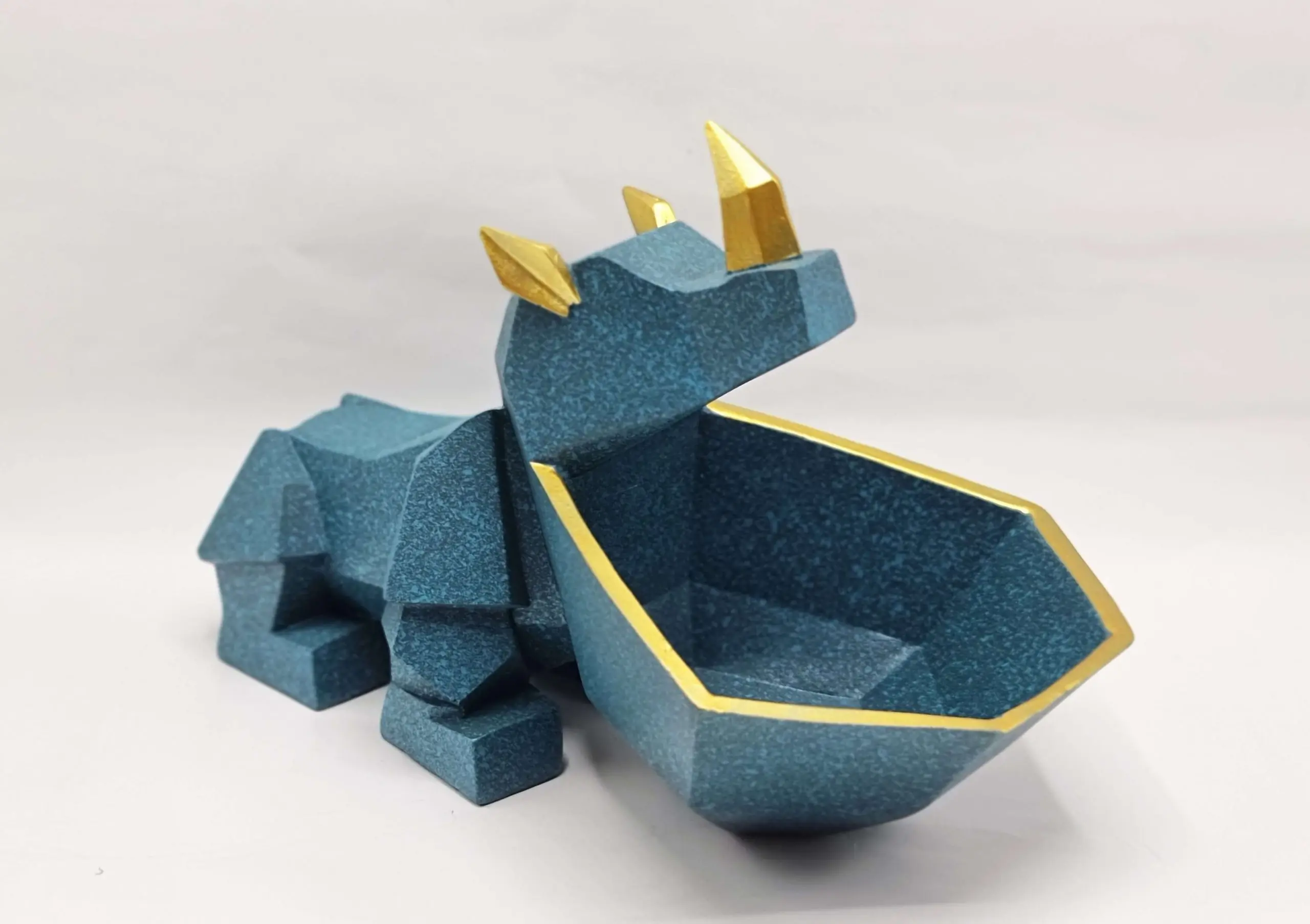 Статуэтка хранитель Носорог, аквамарин