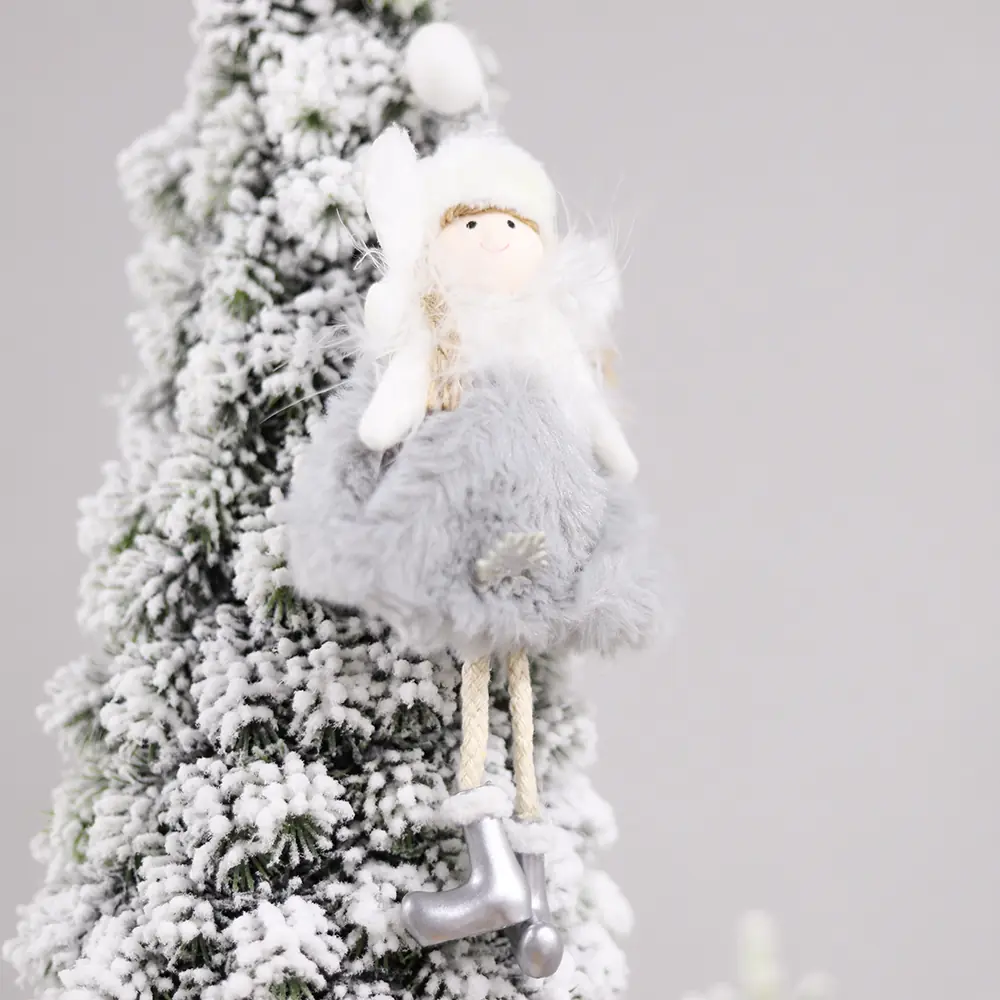 Новогоднее украшение Рождественский ангел, серый